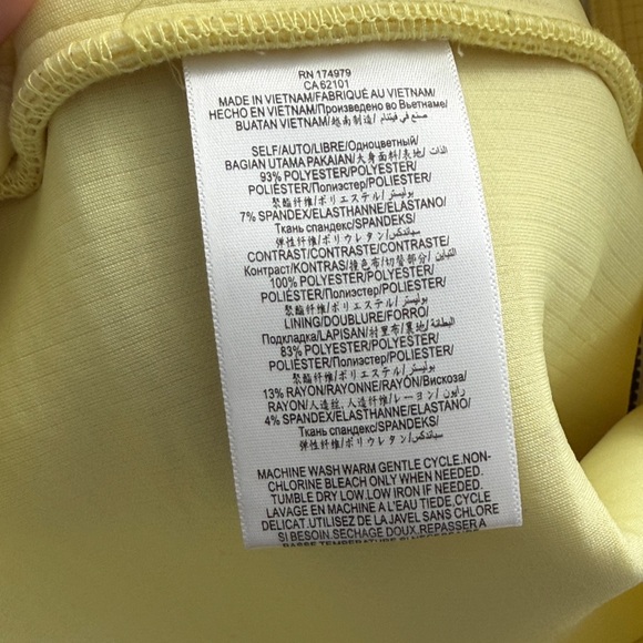 BCBGMaxAzria Lemon Yellow Sleeveless Zip-Front Mini Dress - Picture 8 of 8